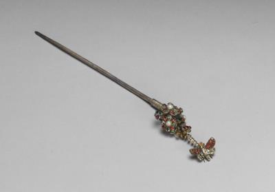 图片[2]-Hairpin with foral decoration of European glass, Qing dynasty (1644-1911)-China Archive